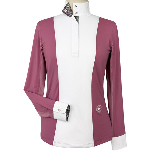 Essex Classics  Girls "Luna II" Dark Pink Gallop Garden Long Sleeve Performance Show Shirt
