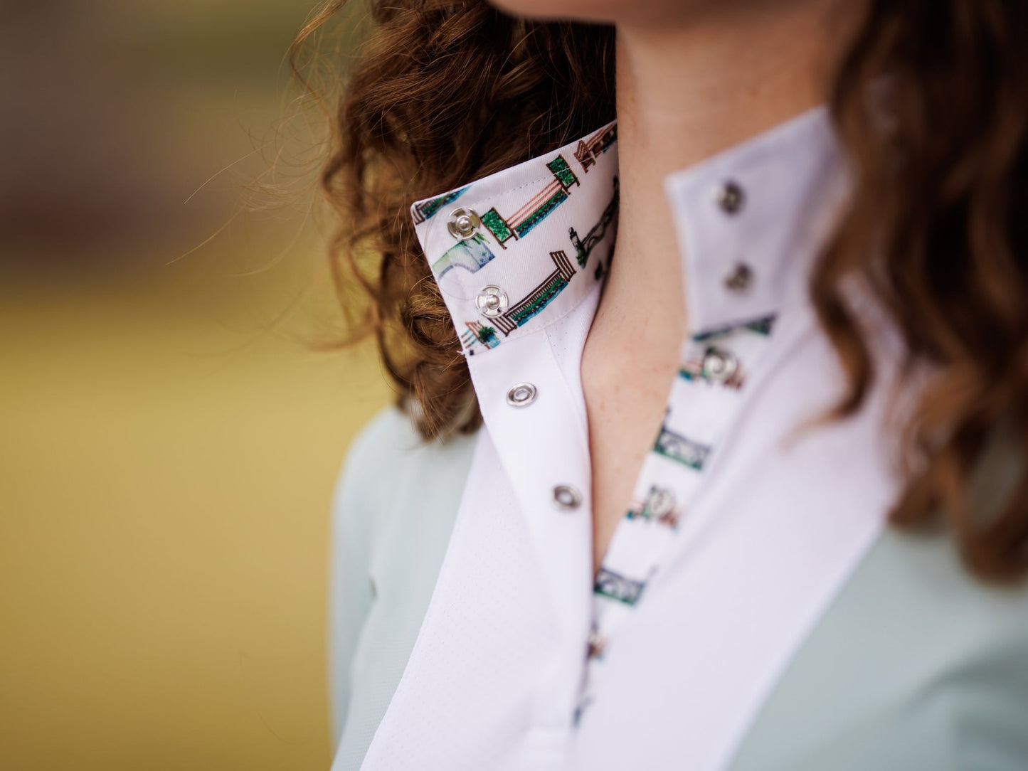 Essex Classics Girls "Luna II" Seafoam with Hunter Derby Short Sleeve Performance Show Shirt