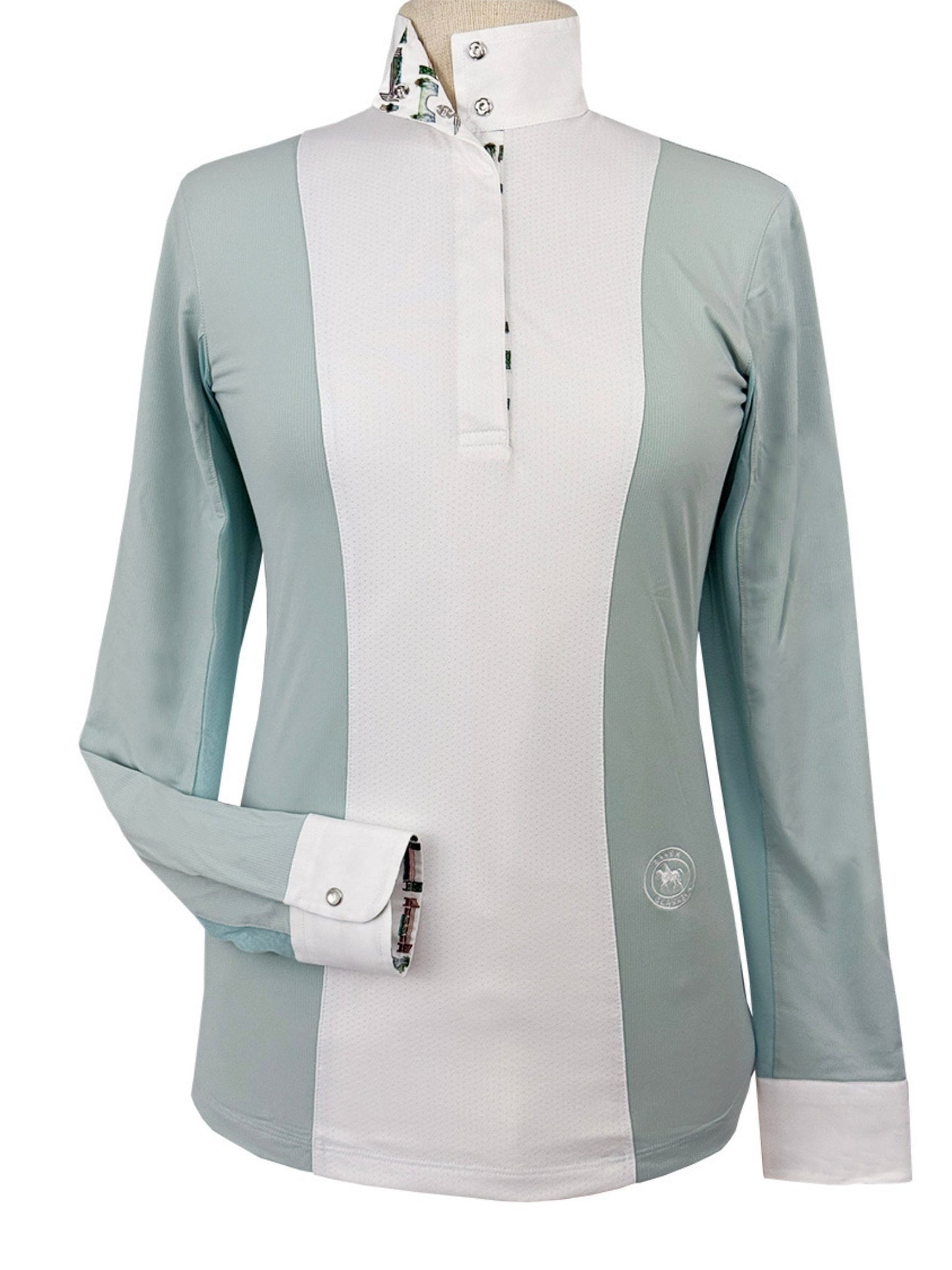 Essex Classics Girls "Luna II" Seafoam with Hunter Derby Long Sleeve Performance Show Shirt