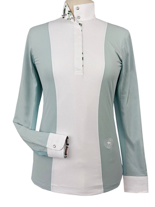 Essex Classics Girls "Luna II" Seafoam with Hunter Derby Long Sleeve Performance Show Shirt
