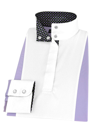 Essex Classics  Girls "Luna II" Lilac Long Sleeve Performance Show Shirt with Diamond and Daisy Trim