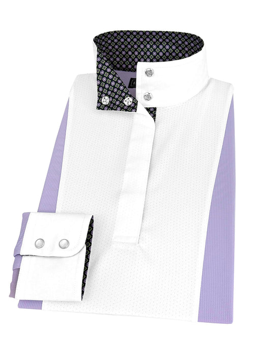 Essex Classics  Girls "Luna II" Lilac Long Sleeve Performance Show Shirt with Diamond and Daisy Trim