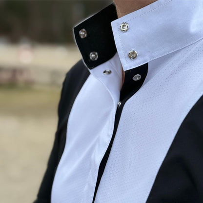 Essex Classics  Ladies "Luna II" Black Self-Trim Short Sleeve Performance Show Shirt