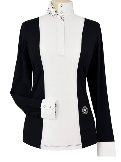 Essex Classics  Ladies "Luna II" Black with Unicorns Long Sleeve Performance Show Shirt