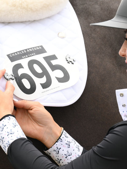 Essex Classics  Ladies "Luna II" Black with Unicorns Long Sleeve Performance Show Shirt