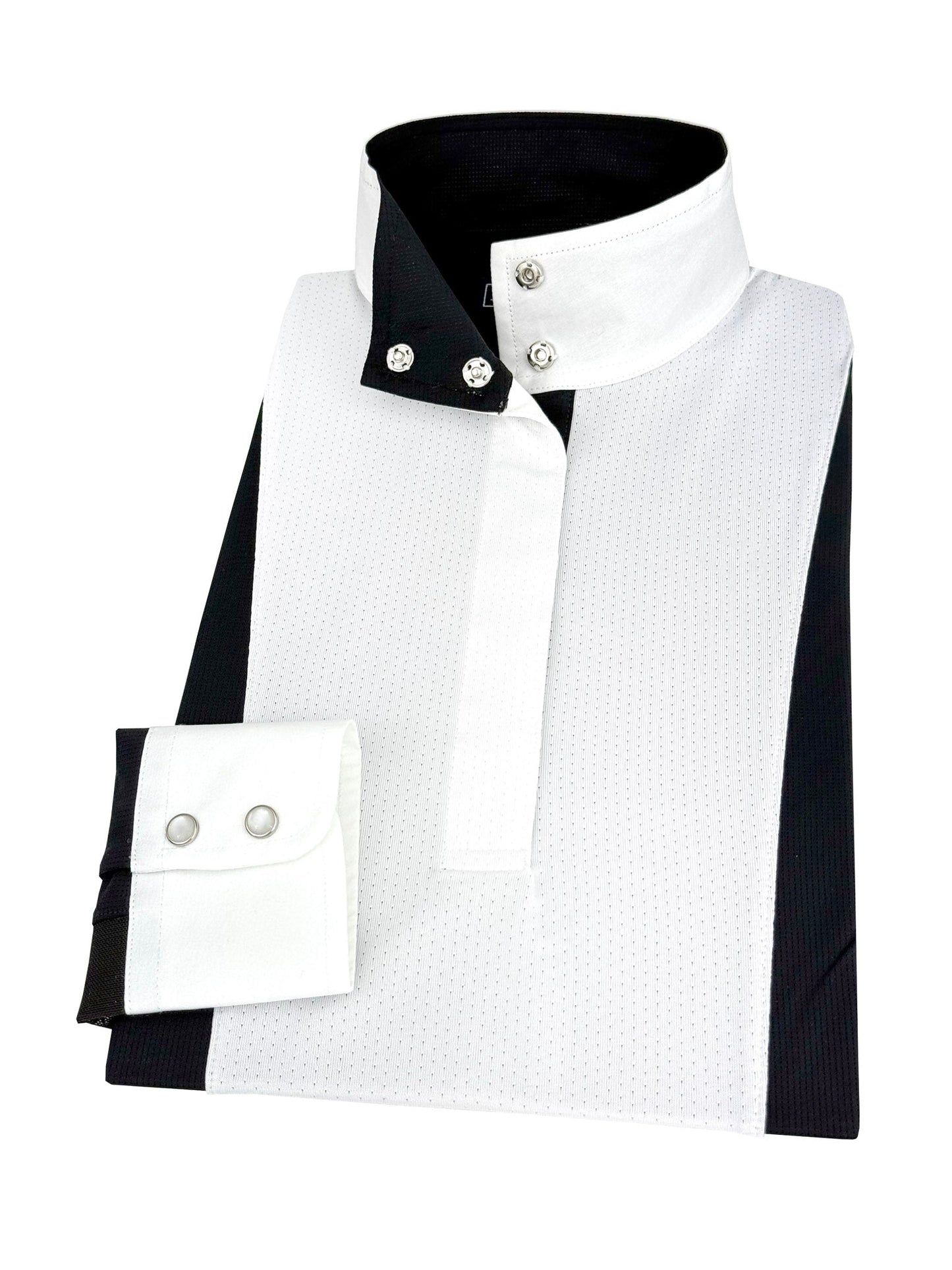 Essex Classics  Girls "Luna II" Black Self-Trim Long Sleeve Performance Show Shirt