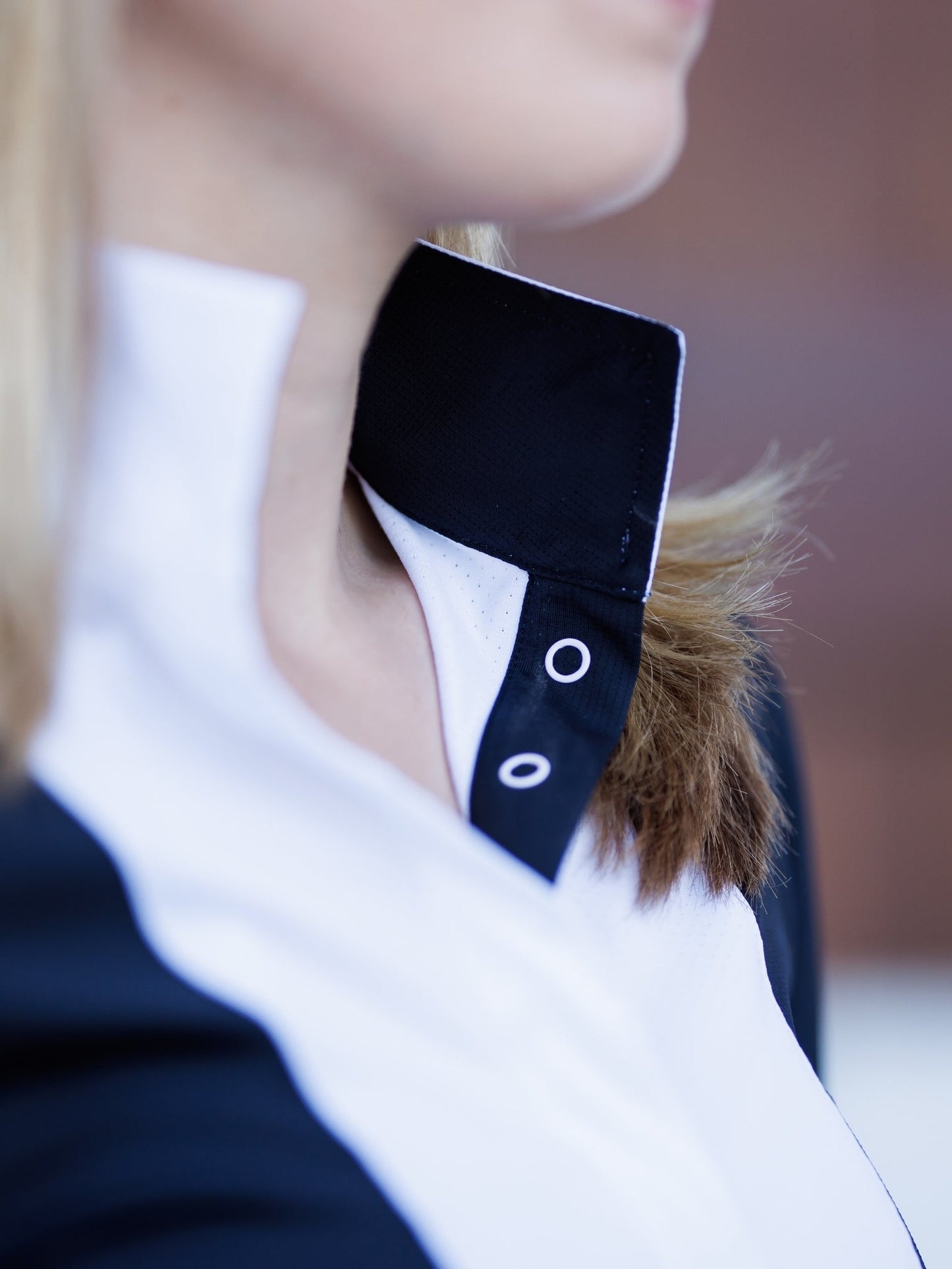 Essex Classics  Girls "Luna II" Black Self-Trim Long Sleeve Performance Show Shirt