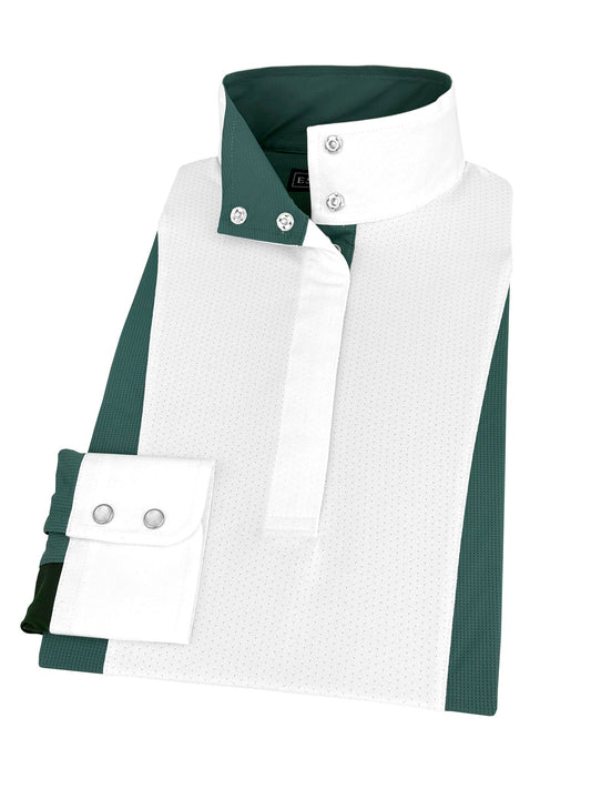 Essex Classics  Girls "Luna II" Forest Green Self-Trim Long Sleeve Performance Show Shirt