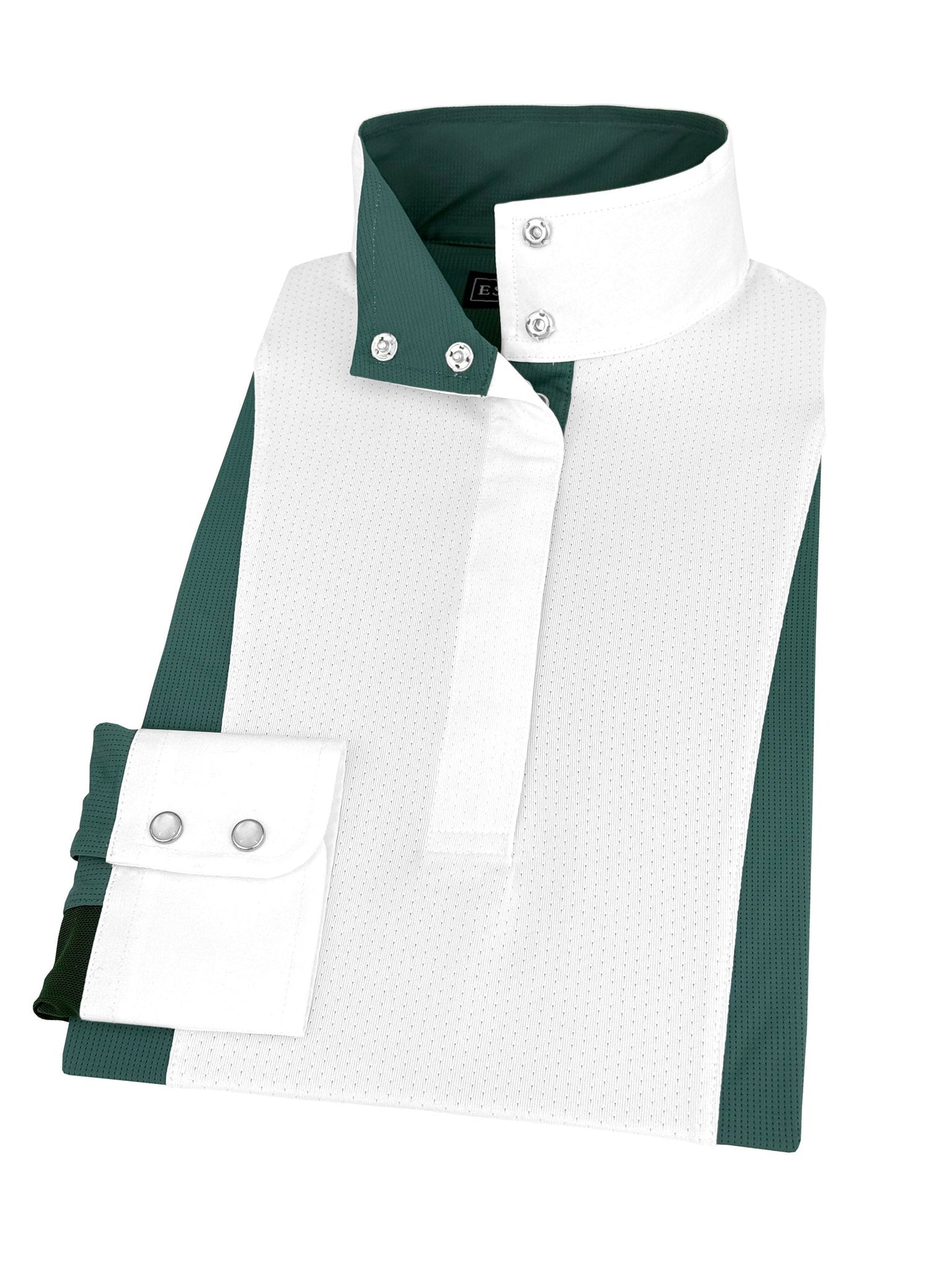 Essex Classics  Ladies "Luna II" Forest Green Self-Trim Long Sleeve Performance Show Shirt