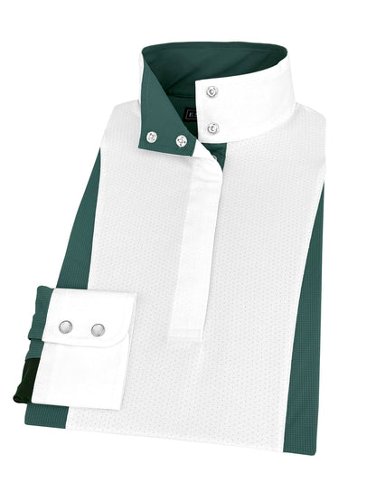 Essex Classics  Ladies "Luna II" Forest Green Self-Trim Long Sleeve Performance Show Shirt