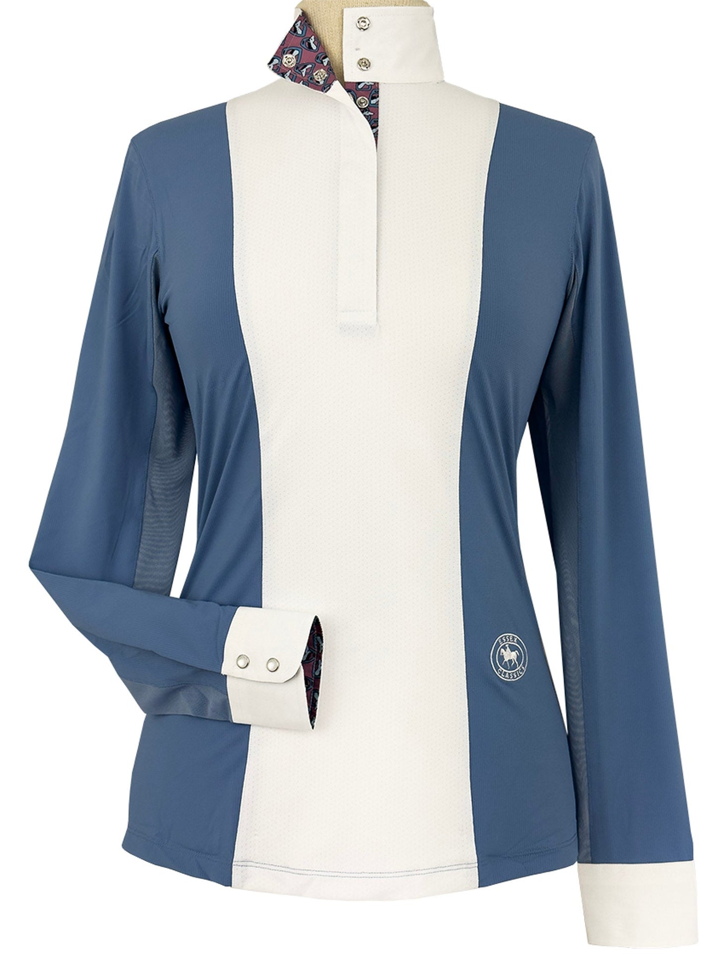 Essex Classics  Ladies "Luna II" Blue Stirrup Talk Long Sleeve Performance Show Shirt