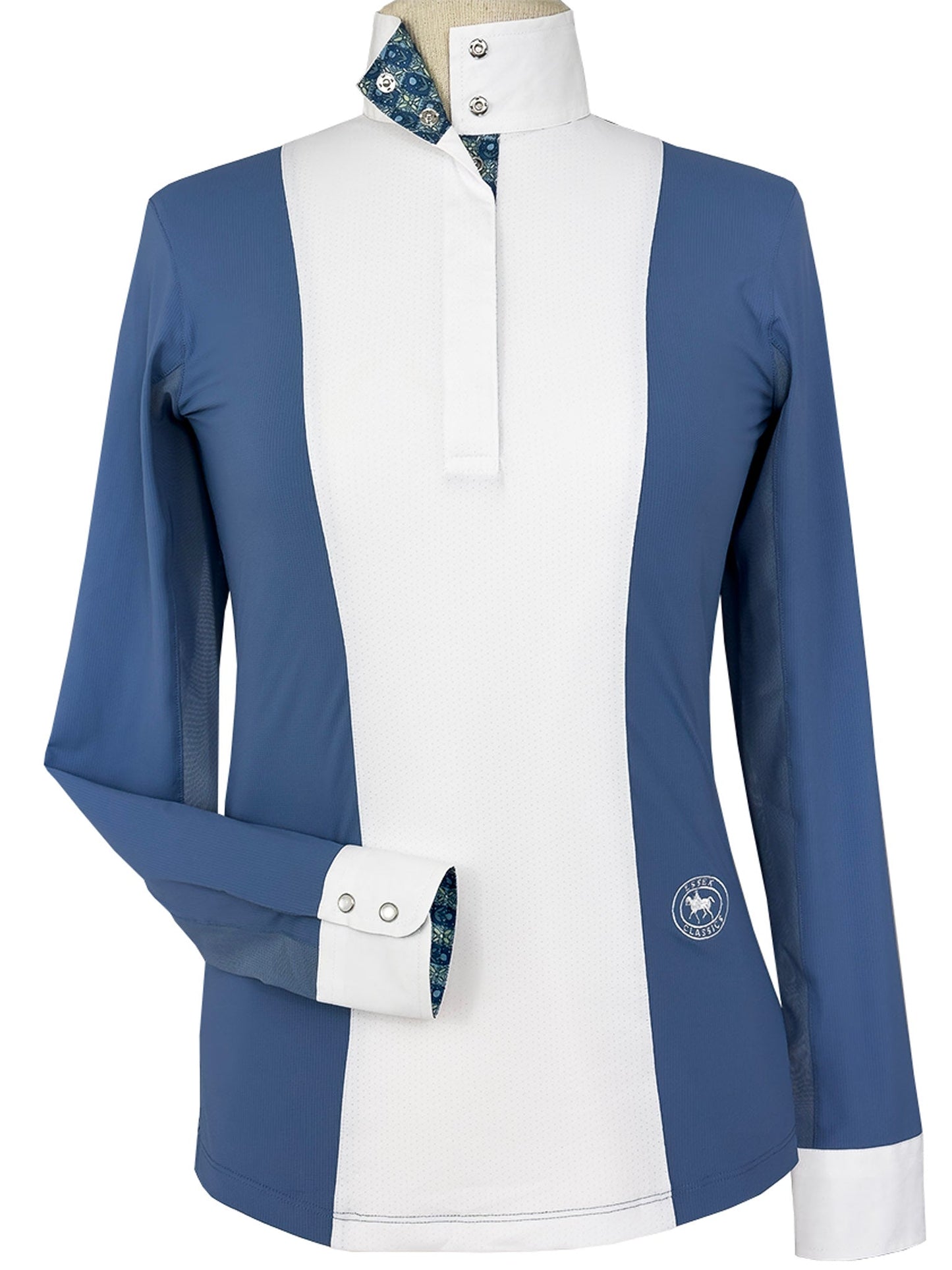 Essex Classics  Ladies "Luna II" Blue Gallop Garden Long Sleeve Performance Show Shirt
