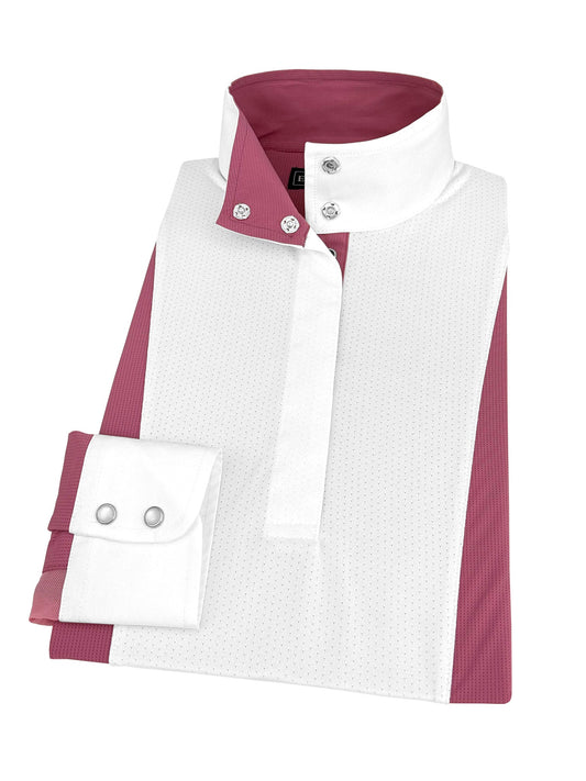 Essex Classics  Girls "Luna II" Dark Pink Self-Trim Long Sleeve Performance Show Shirt