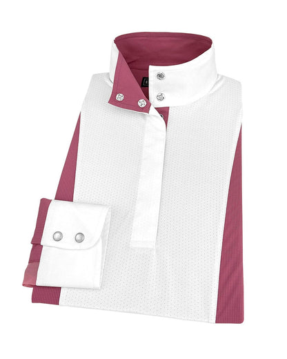 Essex Classics  Ladies "Luna II" Dark Pink Self-Trim Long Sleeve Performance Show Shirt