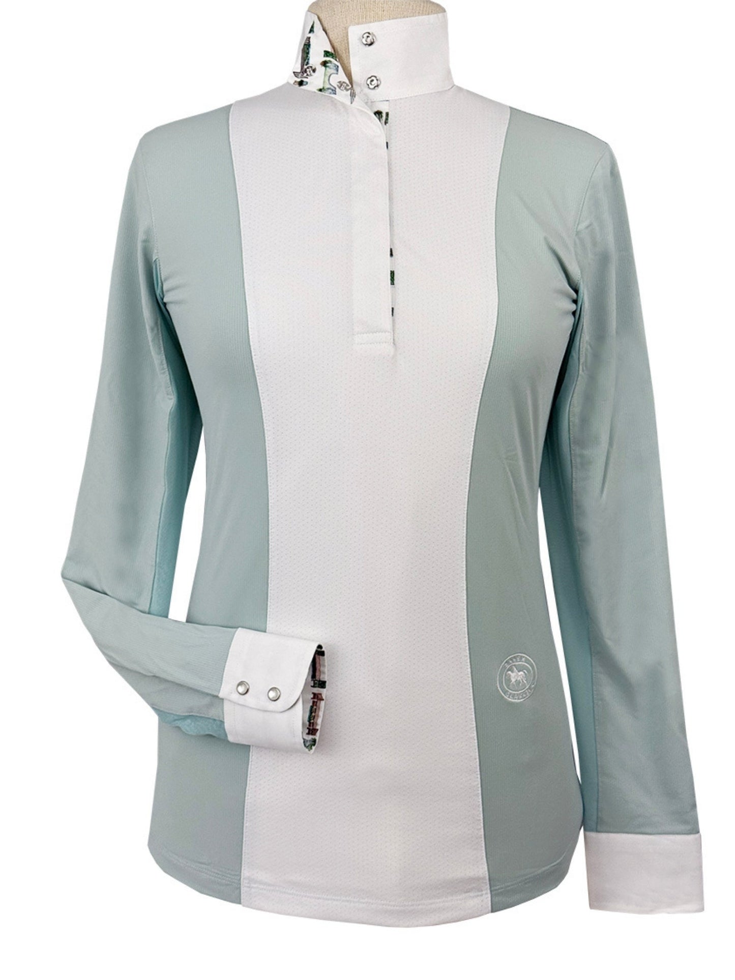Essex Classics  Ladies "Luna II" Seafoam with Hunter Derby Long Sleeve Performance Show Shirt