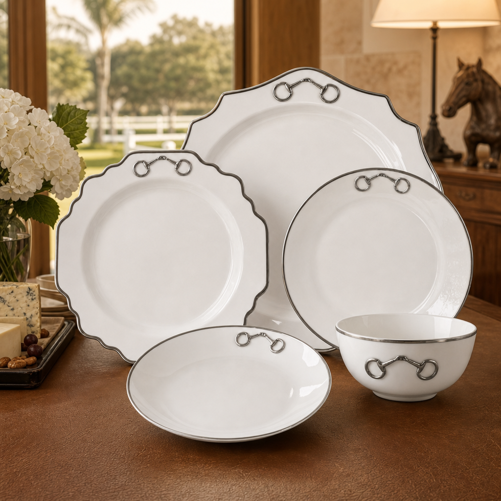Vagabond House - Bone China Pewter Bit Dinnerware