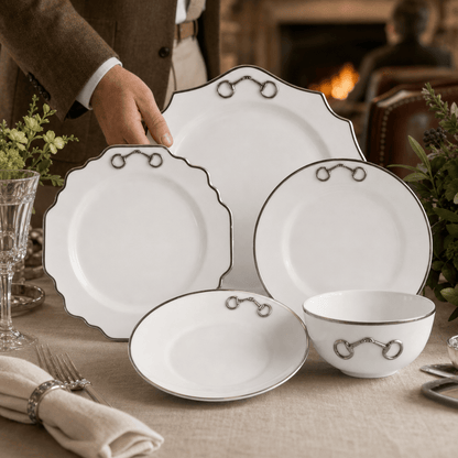 Vagabond House - Bone China Pewter Bit Dinnerware