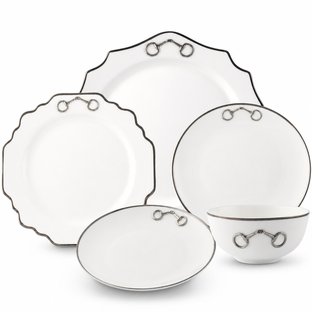 Vagabond House - Bone China Pewter Bit Dinnerware