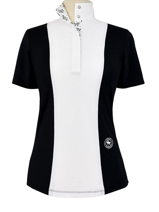 Essex Classics  Ladies "Luna II" Black with Unicorns Short Sleeve Performance Show Shirt