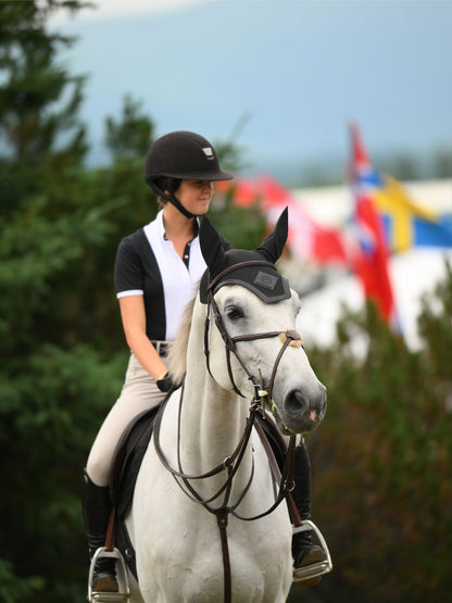 Essex Classics  Ladies "Luna II" Black Self-Trim Short Sleeve Performance Show Shirt