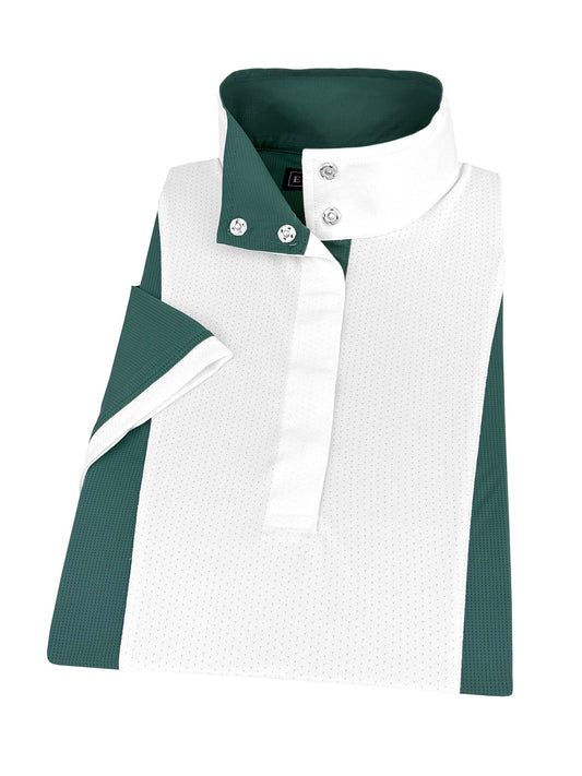 Essex Classics  Ladies "Luna II" Forest Green Self-Trim Short Sleeve Performance Show Shirt
