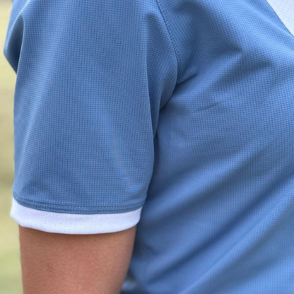 Essex Classics  Girls "Luna II" Blue Self-Trim Short Sleeve Performance Show Shirt