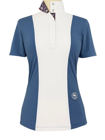 Essex Classics  Girls "Luna II" Blue Stirrup Talk Short Sleeve Performance Show Shirt
