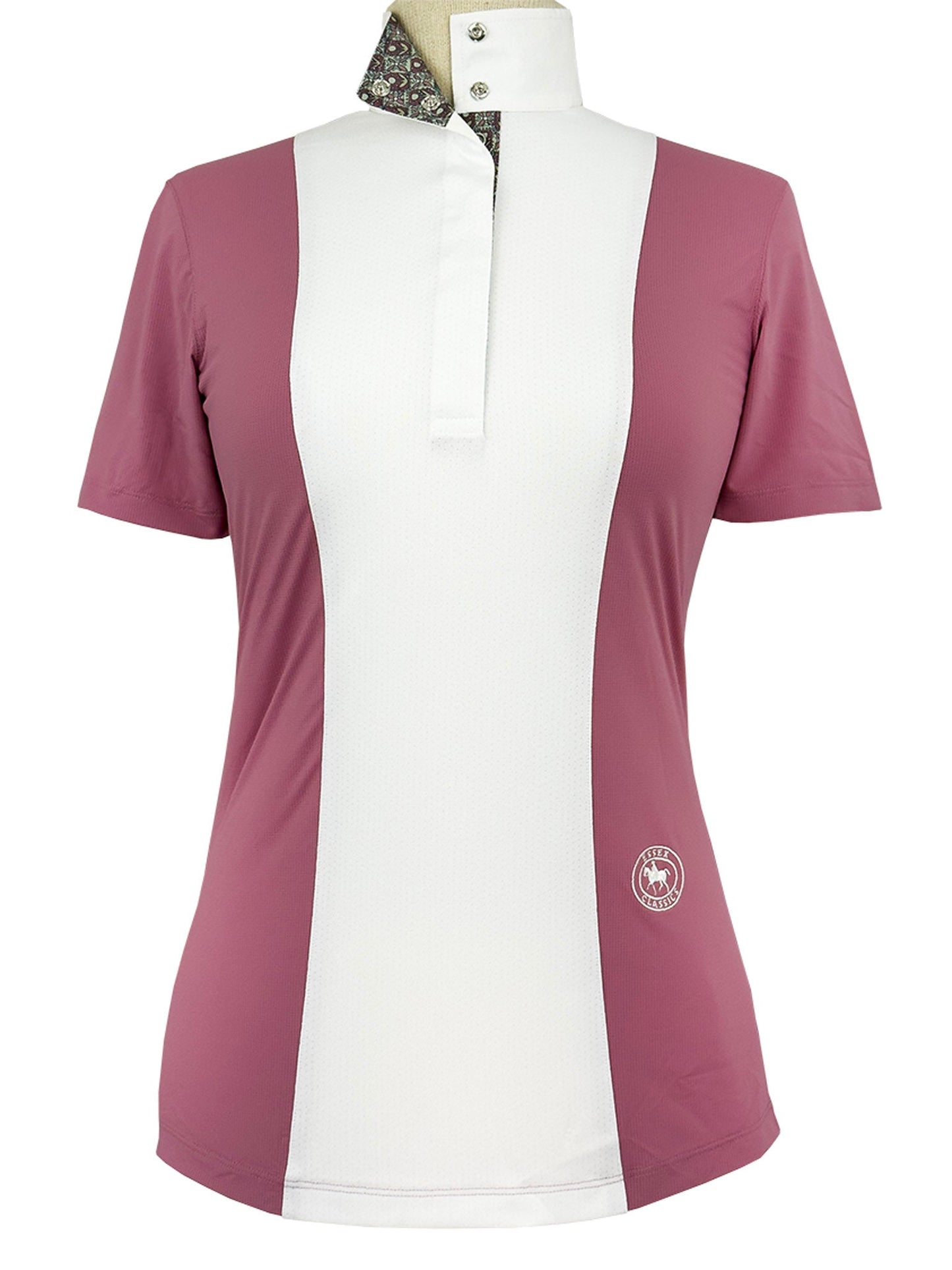 Essex Classics  Ladies "Luna II" Dark Pink Gallop Garden Short Sleeve Performance Show Shirt