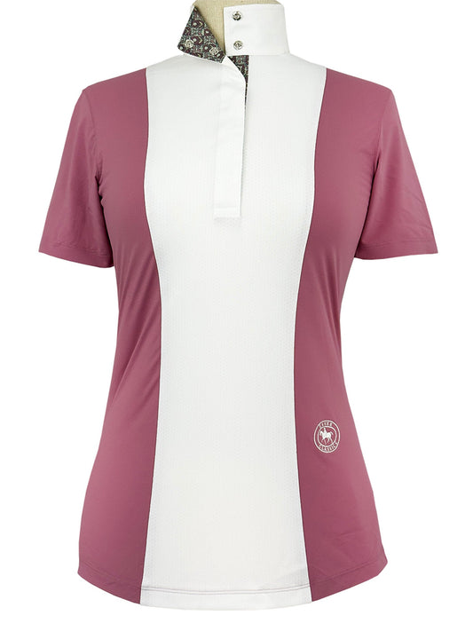 Essex Classics  Ladies "Luna II" Dark Pink Gallop Garden Short Sleeve Performance Show Shirt