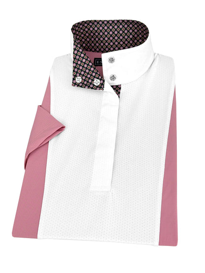 Essex Classics  Ladies "Luna II" Pink Short Sleeve Performance Show Shirt with Diamond and Daisy Trim