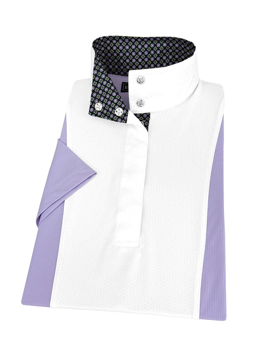 Essex Classics  Ladies "Luna II" Lilac Short Sleeve Performance Show Shirt with Diamond and Daisy Trim
