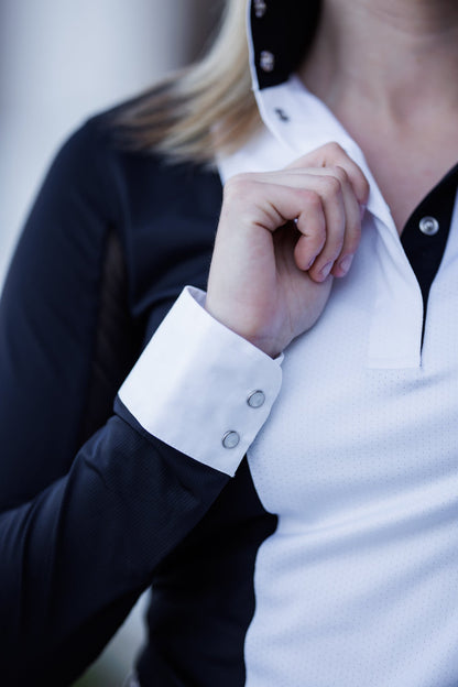 Essex Classics  Ladies "Luna II" Black Self-Trim Long Sleeve Performance Show Shirt