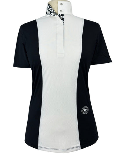 Essex Classics Girls "Luna II" Black with Cows Short Sleeve Performance Show Shirt