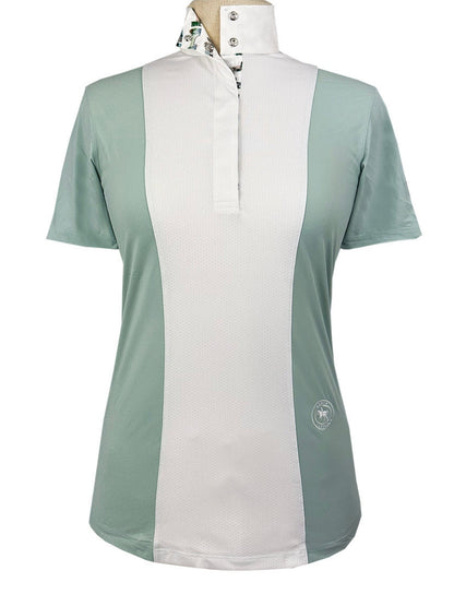 Essex Classics Girls "Luna II" Seafoam with Hunter Derby Short Sleeve Performance Show Shirt