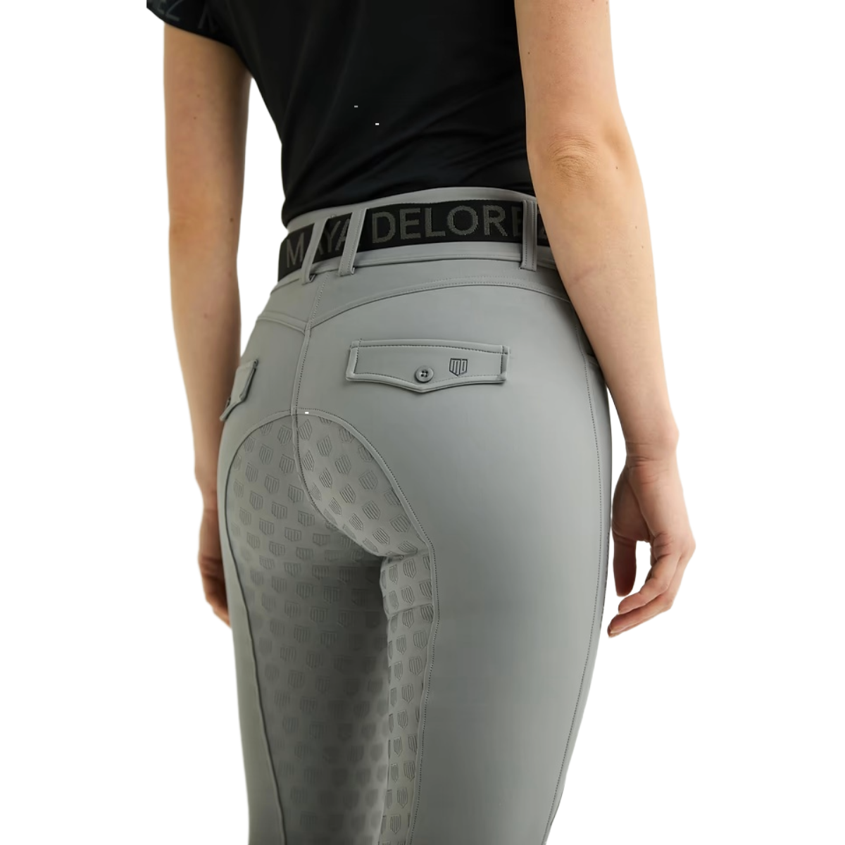 Maya Delorez Logo Webbing Belt-Black-Model Back View