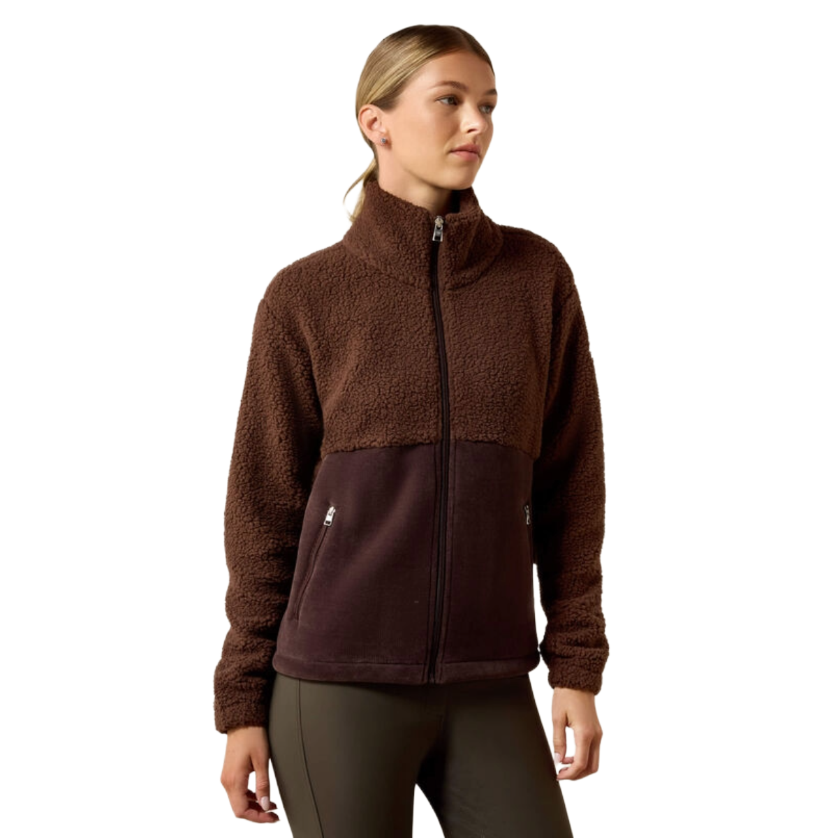 Ariat Women's Laviolette Full Zip Jacket model view in Chocolate Plum