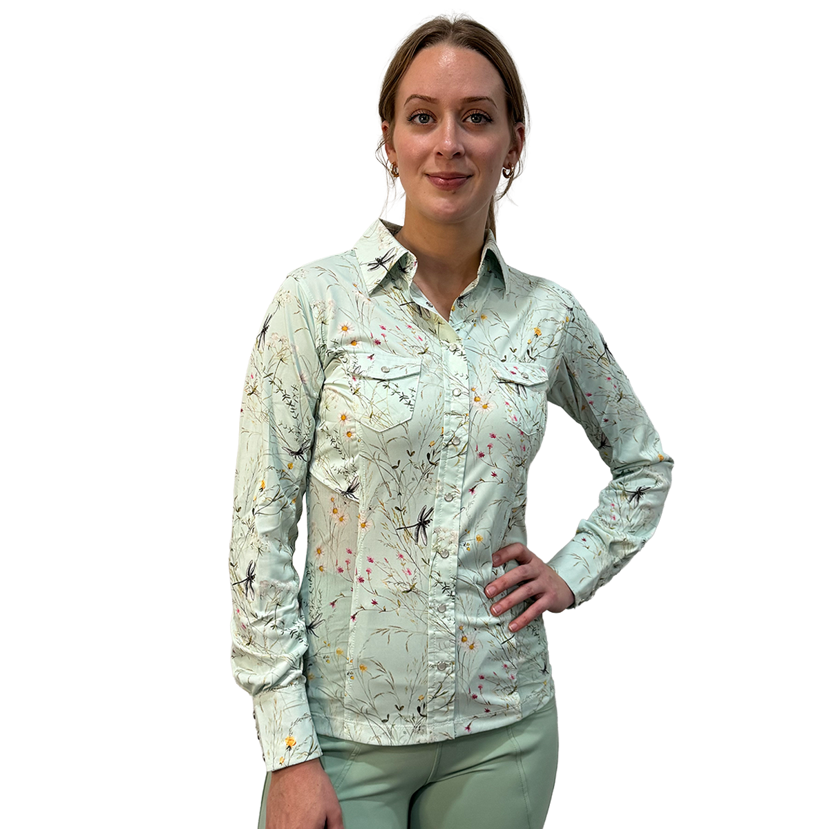 Dapplebay  Dragonfly Meadow Button Down Western Shirt