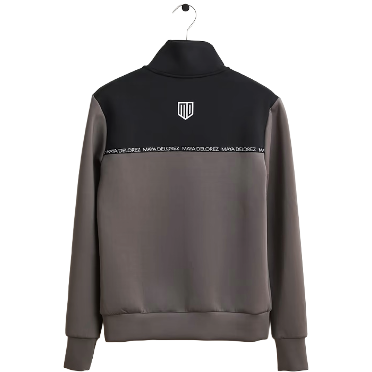 Maya Delorez Women's Halfzip Pullover-Gray/Black-Back View