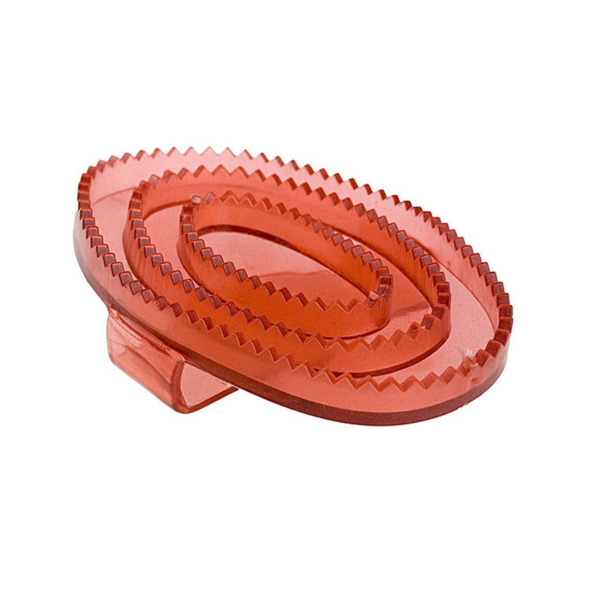 Equinavia Horze Flexible Rubber Curry Comb-Red-Top Side View