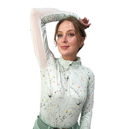 Dapplebay Dragonfly Meadow 1/4 Zip Long Sleeve Riding Top