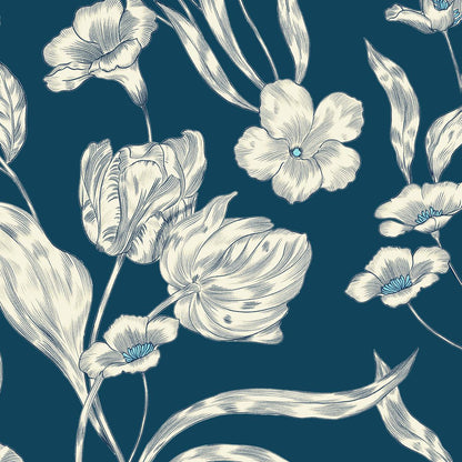 Kastel Sailor Blue French Tulip Crewneck Sweater