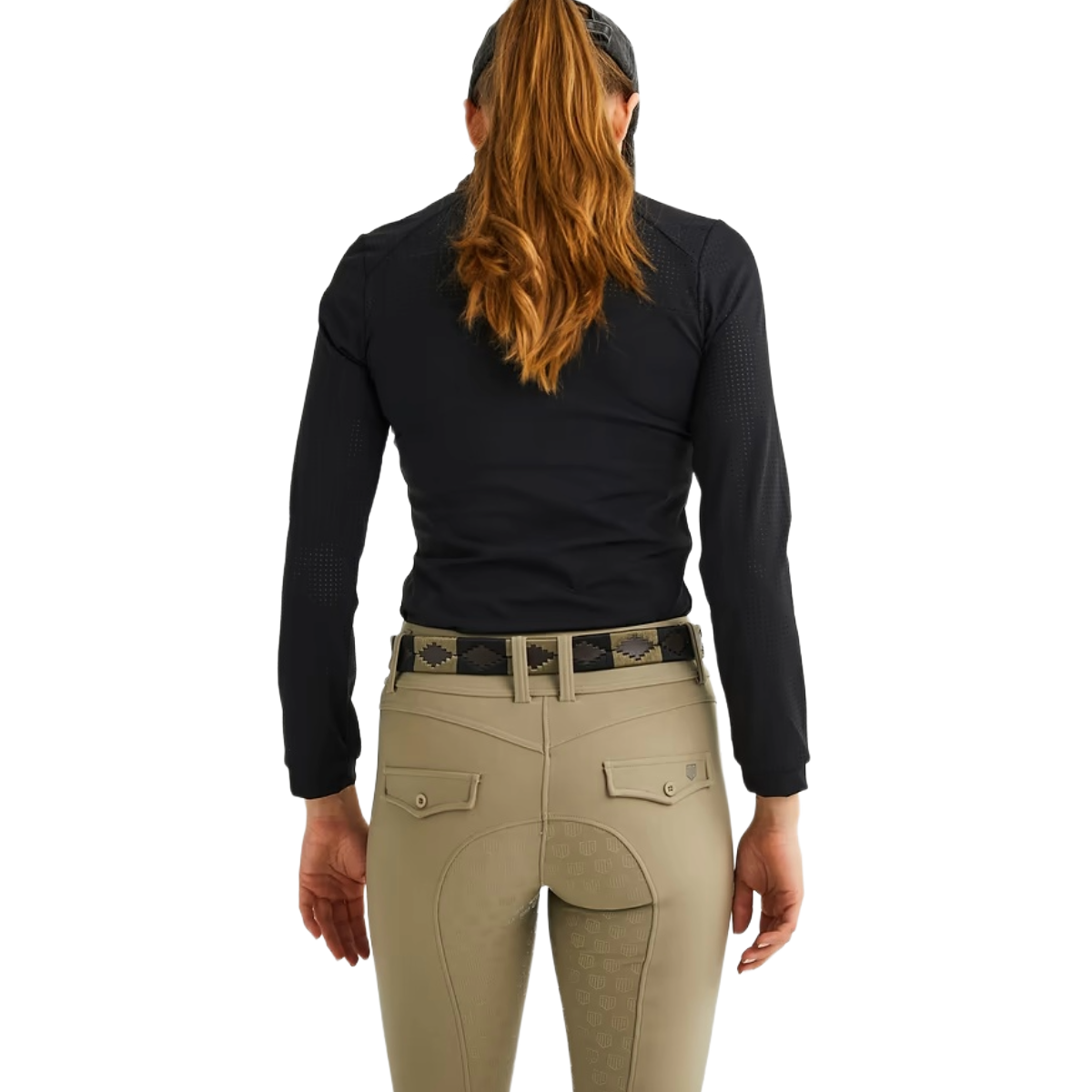 Maya Delorez Women's Air Mesh Halfzip-Black-Back View