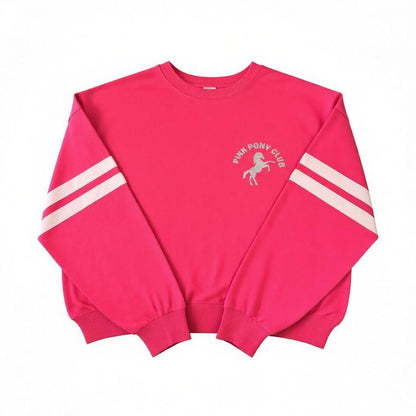 Equine & Design Printed Varsity Drop Shoulder Sweatshirt