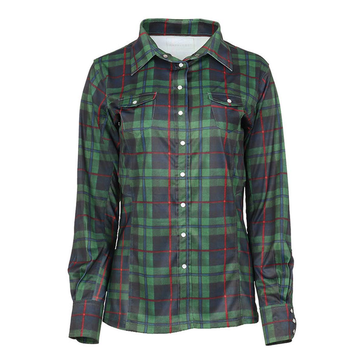 Dapplebay Women's Holiday Plaid Western Top