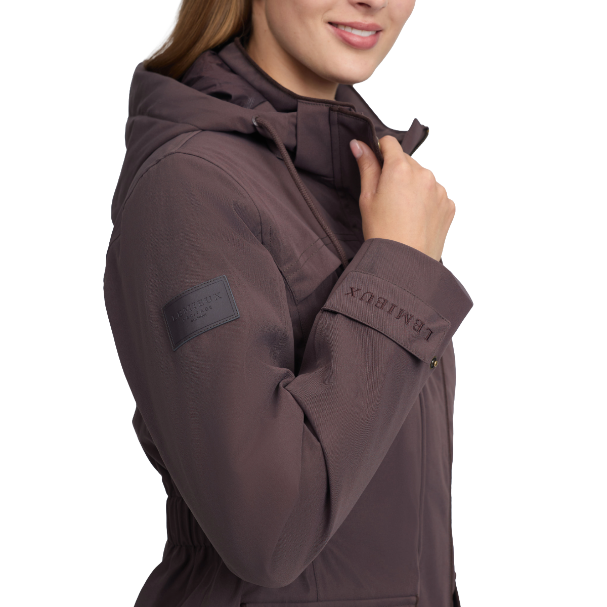 LeMieux Women's Heritage Beatrice Waterproof Coat-Cocoa-sleeve view