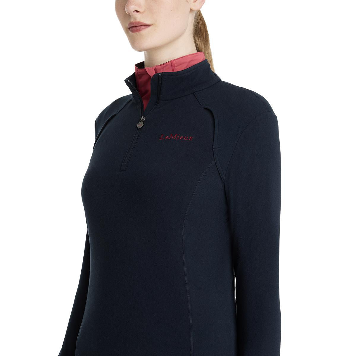 LeMieux Women's Frances Quarter Zip Fleece-Navy-Front View