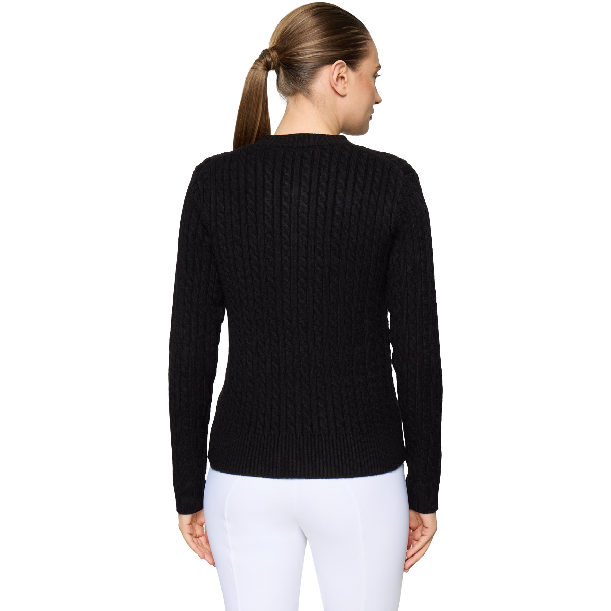 Samshield Women's Linda Twisted Long Sleeve Pullover Sweater, Black, back view