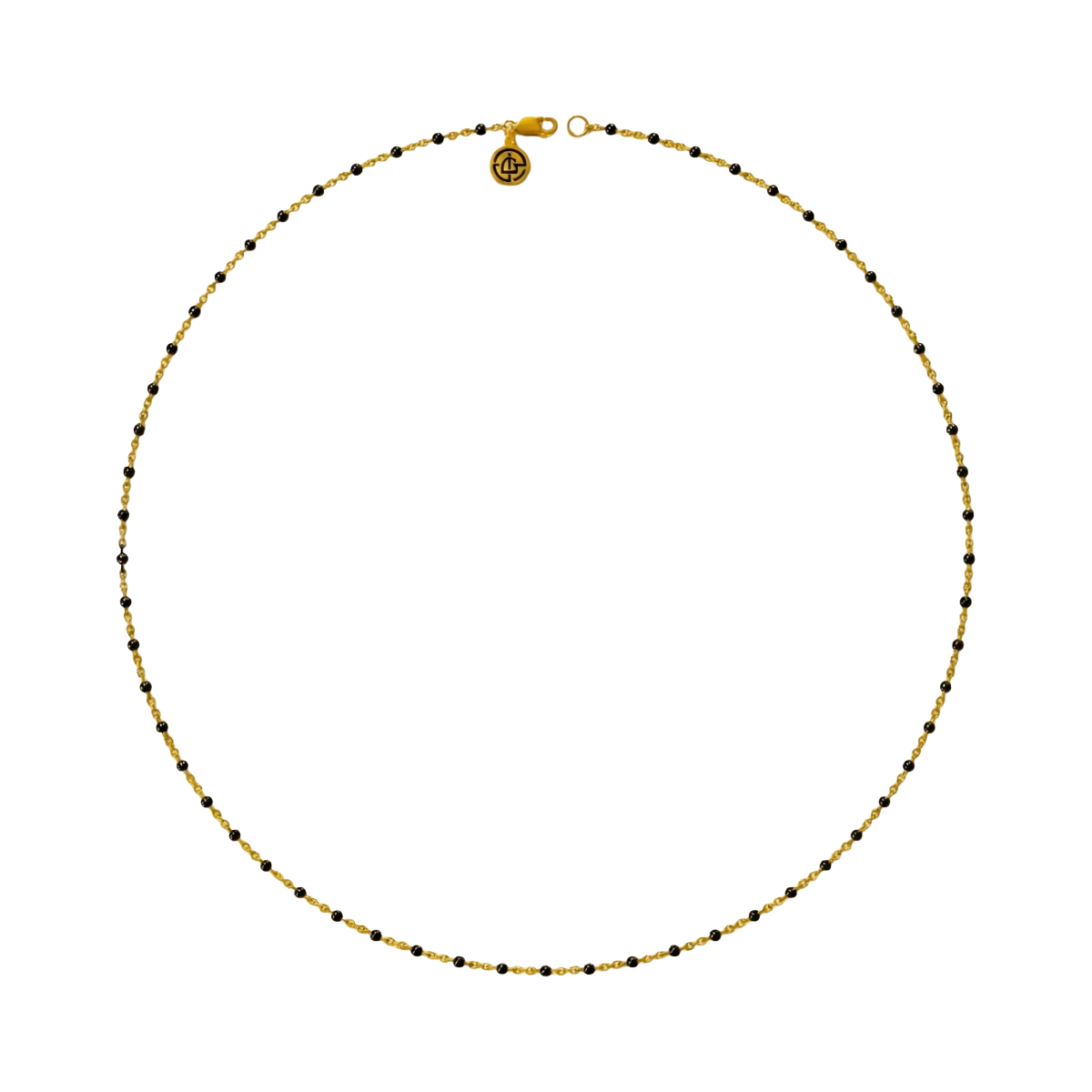 Ela Jae Black Enamel Beaded Satellite Chain Necklace