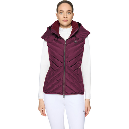 Samshield Women's Chamonix Light Puffer Vest, plum, Front view
