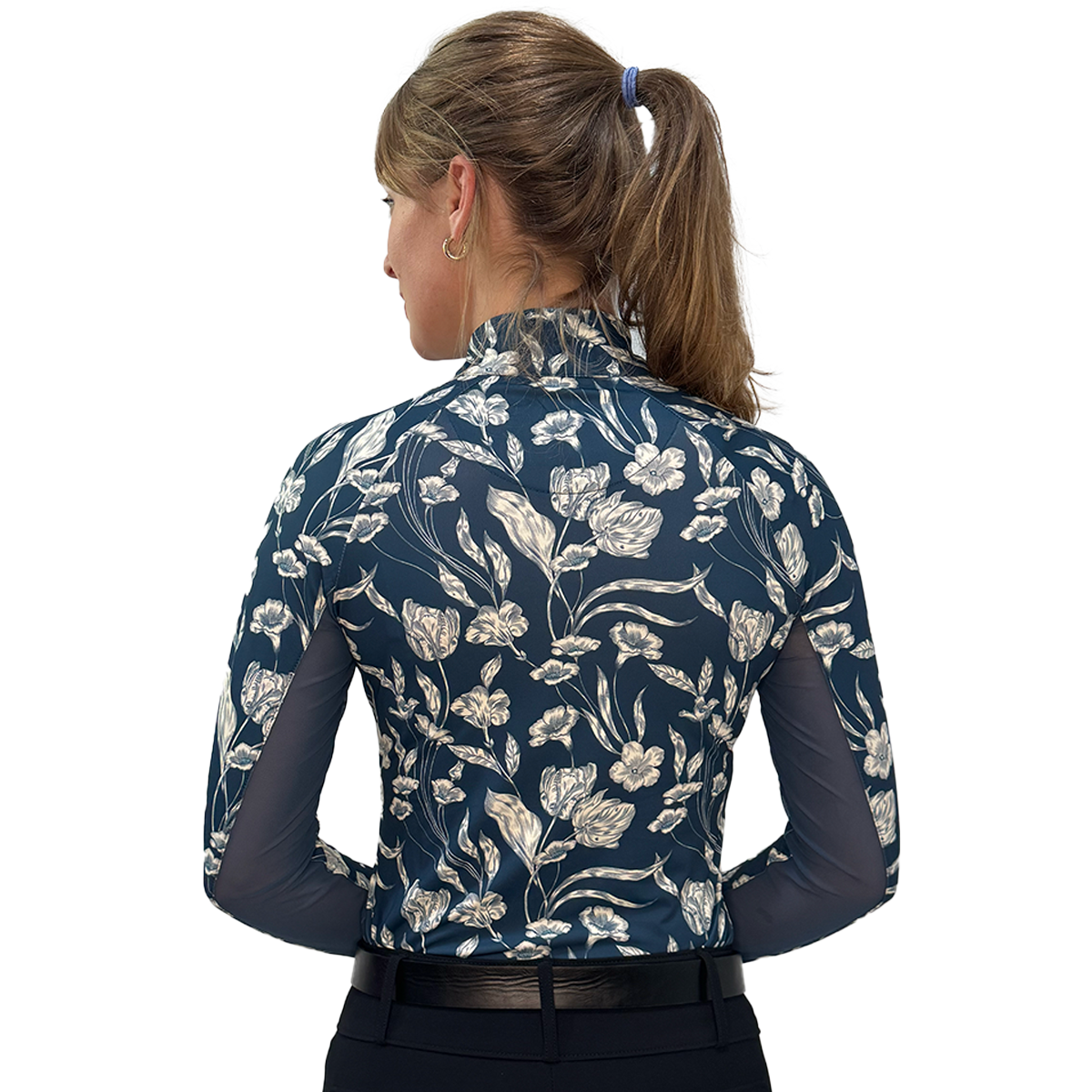 Kastel Sailor Blue French Tulip Long Sleeve 1/4 Zip Sun Shirt